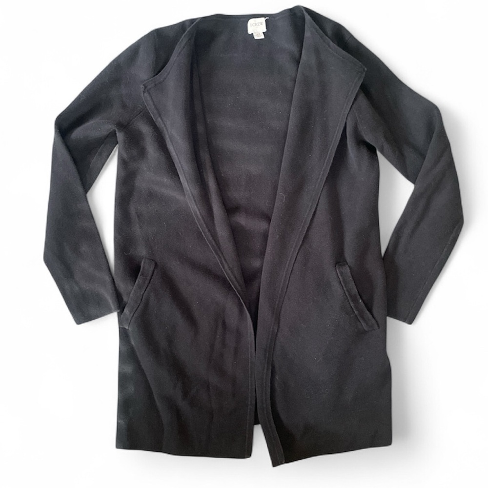 J Crew Factory Black Open Front Blazer Sweater Jacket Size Womens XS